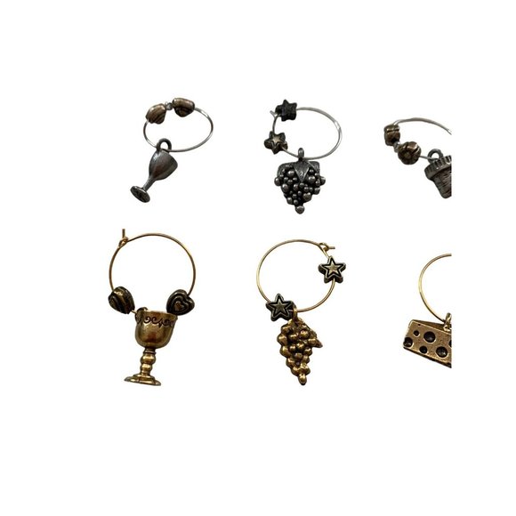 Unbranded Dining Wine Glass Drink Markers Set Of 26 Silver Tone 6